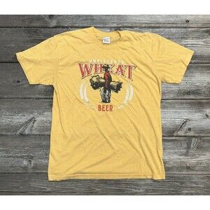 Charlie Hustle Unfiltered Wheat Beer Mustard Shirt Size Large